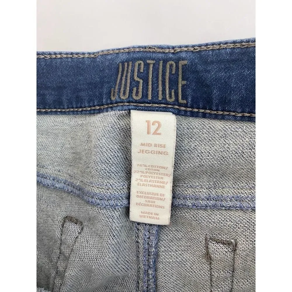 Justice Mid Rise Jegging Jeans Blue - Girls Size 12